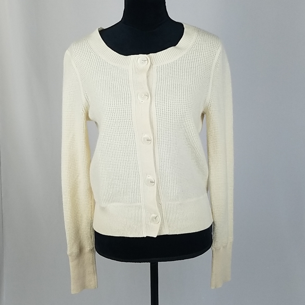Club Monaco women cream Italian cashmere‎ cardigan